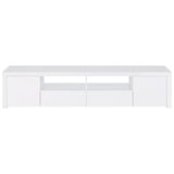 Jude 2-door Engineered Wood 79-inch TV Stand High Gloss White - Tampa Furniture Outlet