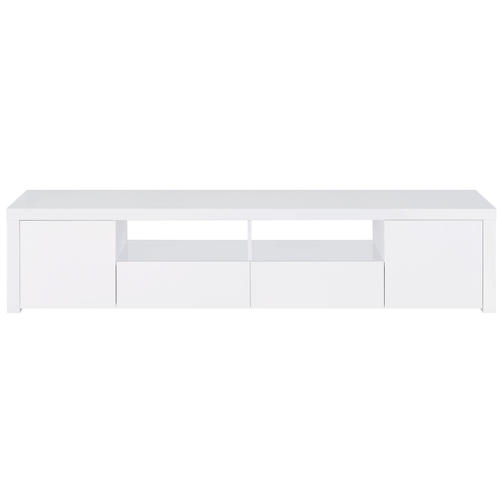 Jude 2-door Engineered Wood 79-inch TV Stand High Gloss White - Tampa Furniture Outlet