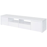 Jude 2-door Engineered Wood 79-inch TV Stand High Gloss White - Tampa Furniture Outlet
