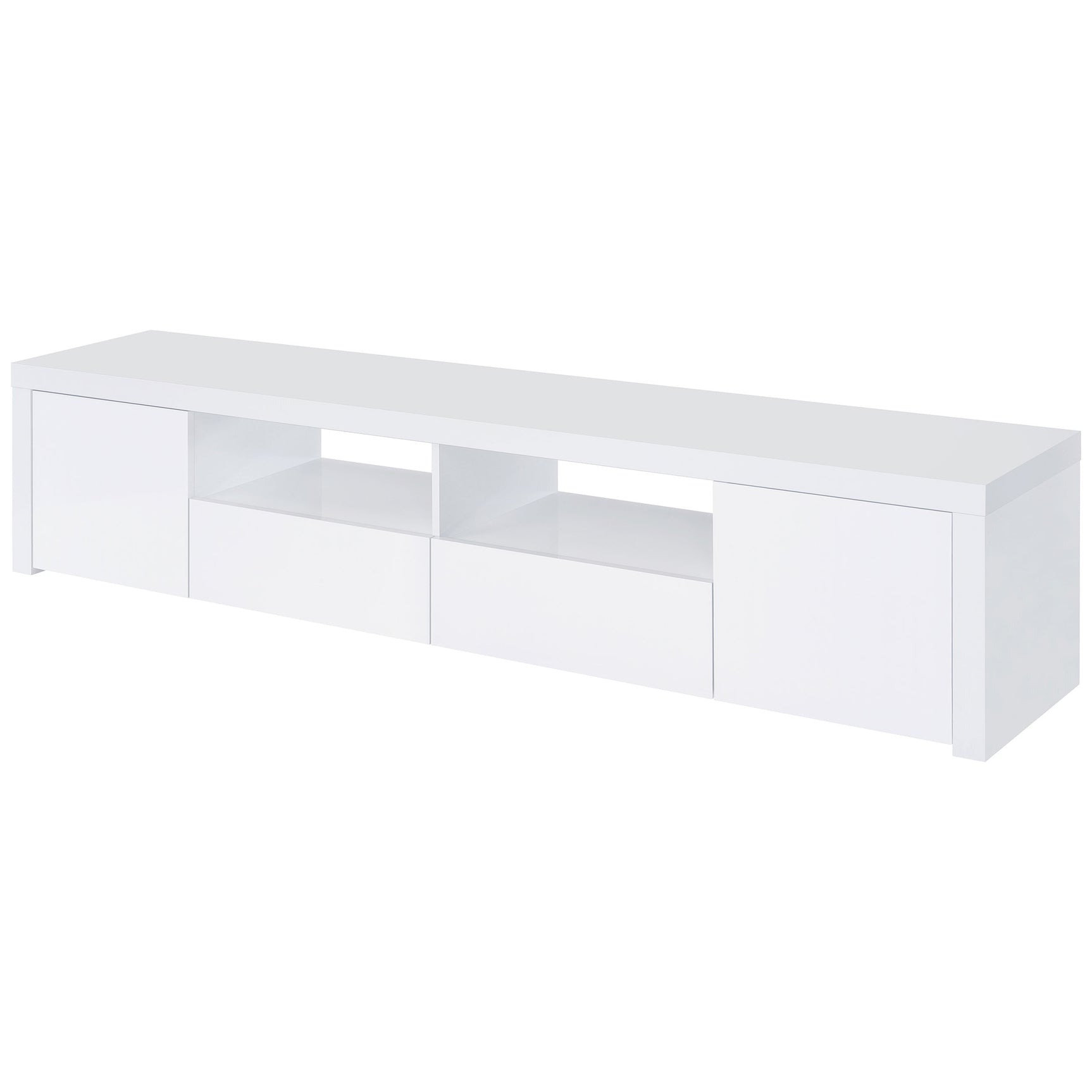 Jude 2-door Engineered Wood 79-inch TV Stand High Gloss White - Tampa Furniture Outlet