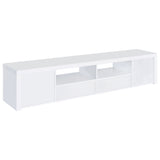 Jude 2-door Engineered Wood 79-inch TV Stand High Gloss White - Tampa Furniture Outlet
