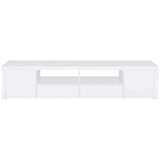 Jude 2-door Engineered Wood 79-inch TV Stand High Gloss White - Tampa Furniture Outlet