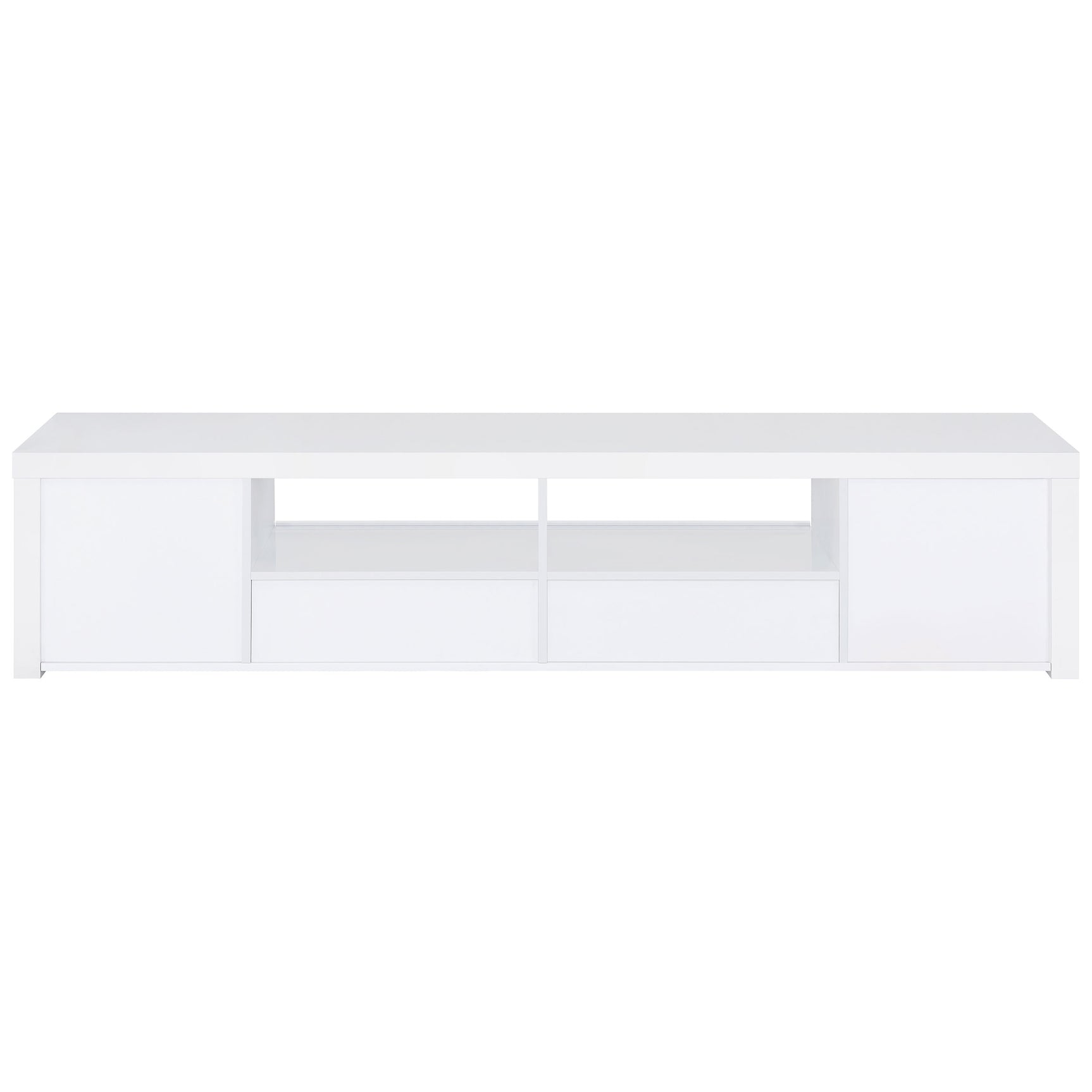 Jude 2-door Engineered Wood 79-inch TV Stand High Gloss White - Tampa Furniture Outlet