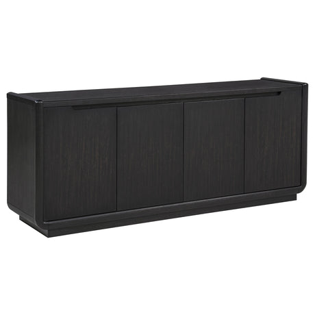 Tampa Furniture Outlet - Coaster - Leandro 72-inch 4-door TV Stand Media Console Burnished Black - 704633