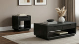 Leandro 1-drawer Wood Occasional Side End Table Burnished Black