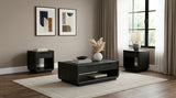 Tampa Furniture Outlet - Coaster - Leandro 3-piece Wood Coffee and End Table Set Burnished Black - 704638-S3