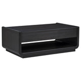 Leandro 3-piece Wood Coffee and End Table Set Burnished Black