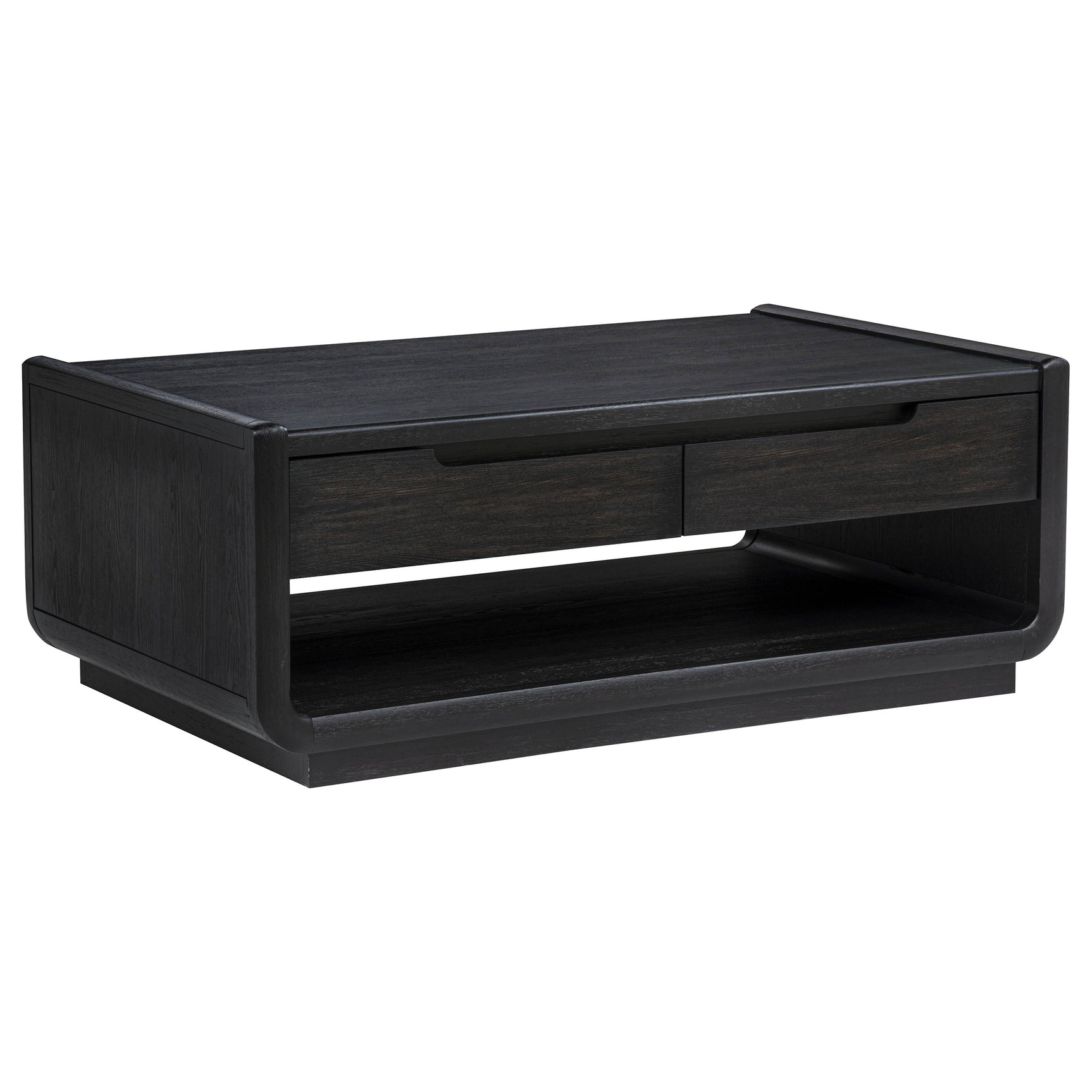 Tampa Furniture Outlet - Coaster - Leandro 2-drawer Wood Cocktail Coffee Table Burnished Black - 704638