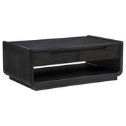 Tampa Furniture Outlet - Coaster - Leandro 2-drawer Wood Cocktail Coffee Table Burnished Black - 704638