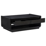 Leandro 2-drawer Wood Cocktail Coffee Table Burnished Black