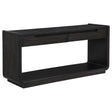 Tampa Furniture Outlet - Coaster - Leandro 2-drawer Entryway Sofa Console Table Burnished Black - 704639