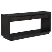 Tampa Furniture Outlet - Coaster - Leandro 2-drawer Entryway Sofa Console Table Burnished Black - 704639