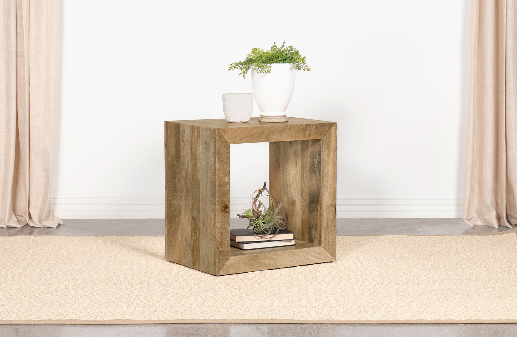 Benton Rectangular Solid Wood End Table Natural - Tampa Furniture Outlet