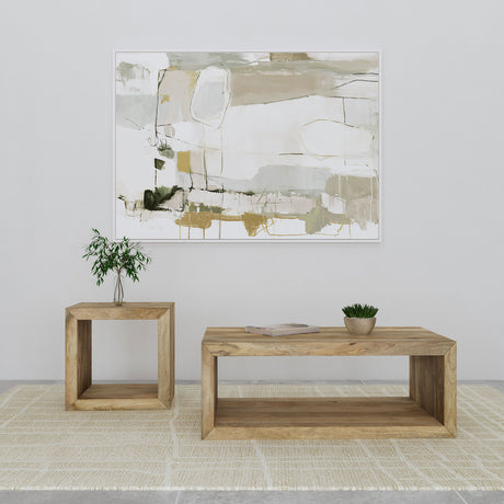 Tampa Furniture Outlet - Coaster - Benton 2-piece Solid Mango Coffee and End Table Set Natural - 704838-S2