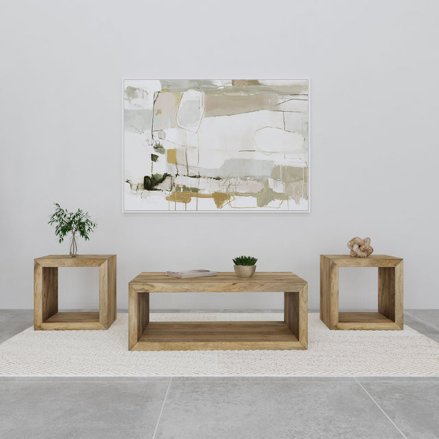 Tampa Furniture Outlet - Coaster - Benton 3-piece Solid Mango Coffee and End Table Set Natural - 704838-S3