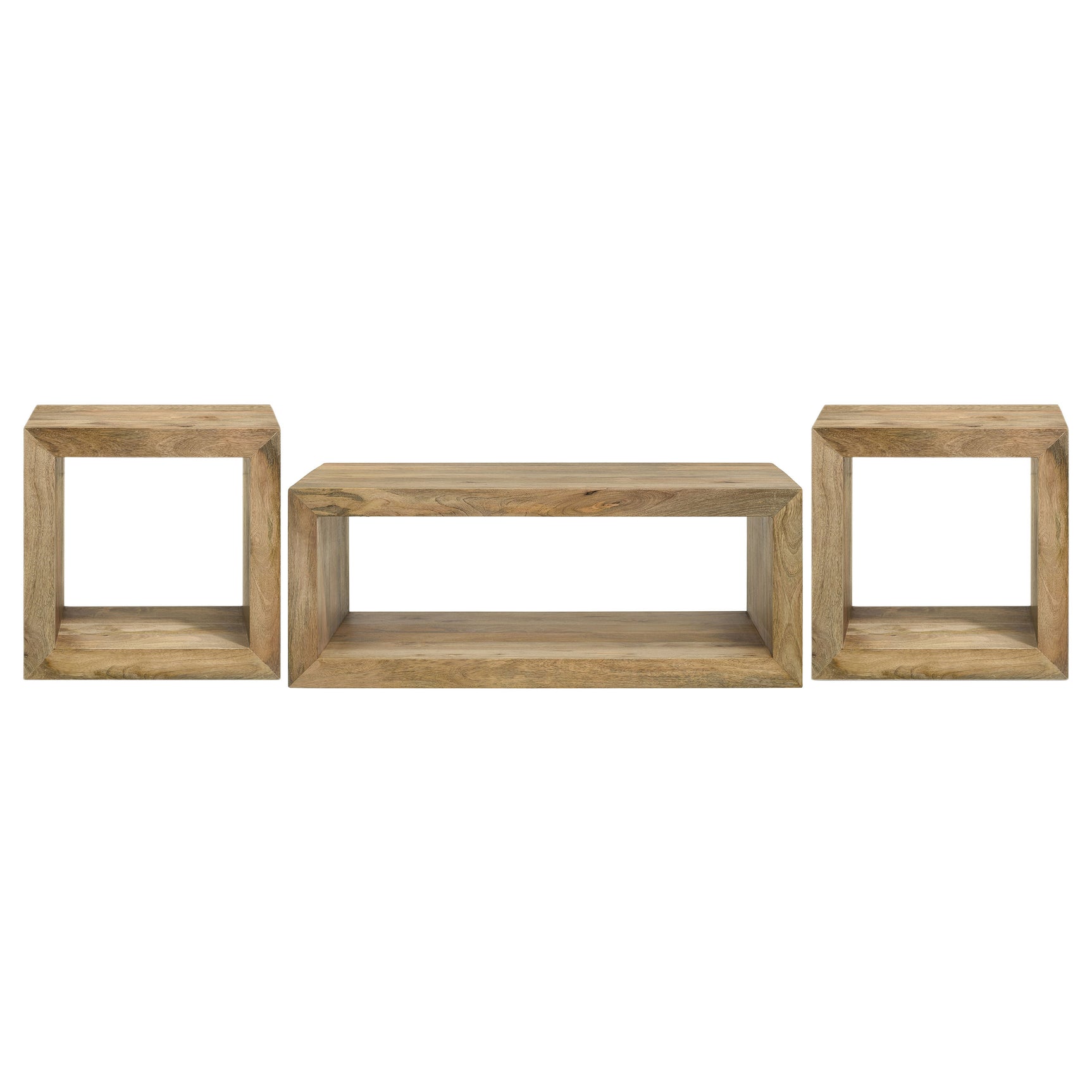 Benton 3-piece Solid Mango Coffee and End Table Set Natural - Tampa Furniture Outlet