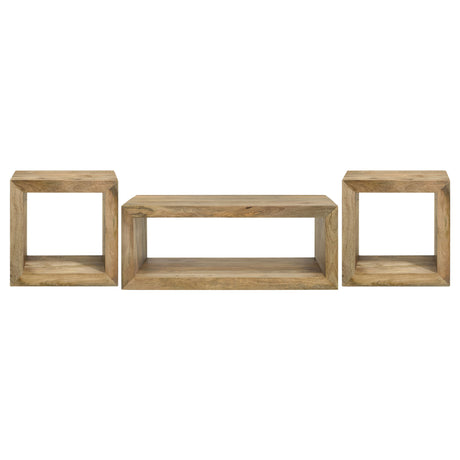 Benton 3-piece Solid Mango Coffee and End Table Set Natural - Tampa Furniture Outlet