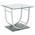 Tampa Furniture Outlet - Coaster - Danville Square U-Shaped Glass Top Side End Table Chrome - 704987