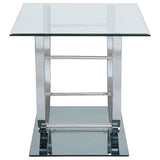 Danville Square U-Shaped Glass Top Side End Table Chrome - Tampa Furniture Outlet