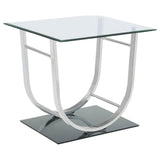 Danville 2-piece Glass Top Coffee and End Table Set Chrome - Tampa Furniture Outlet