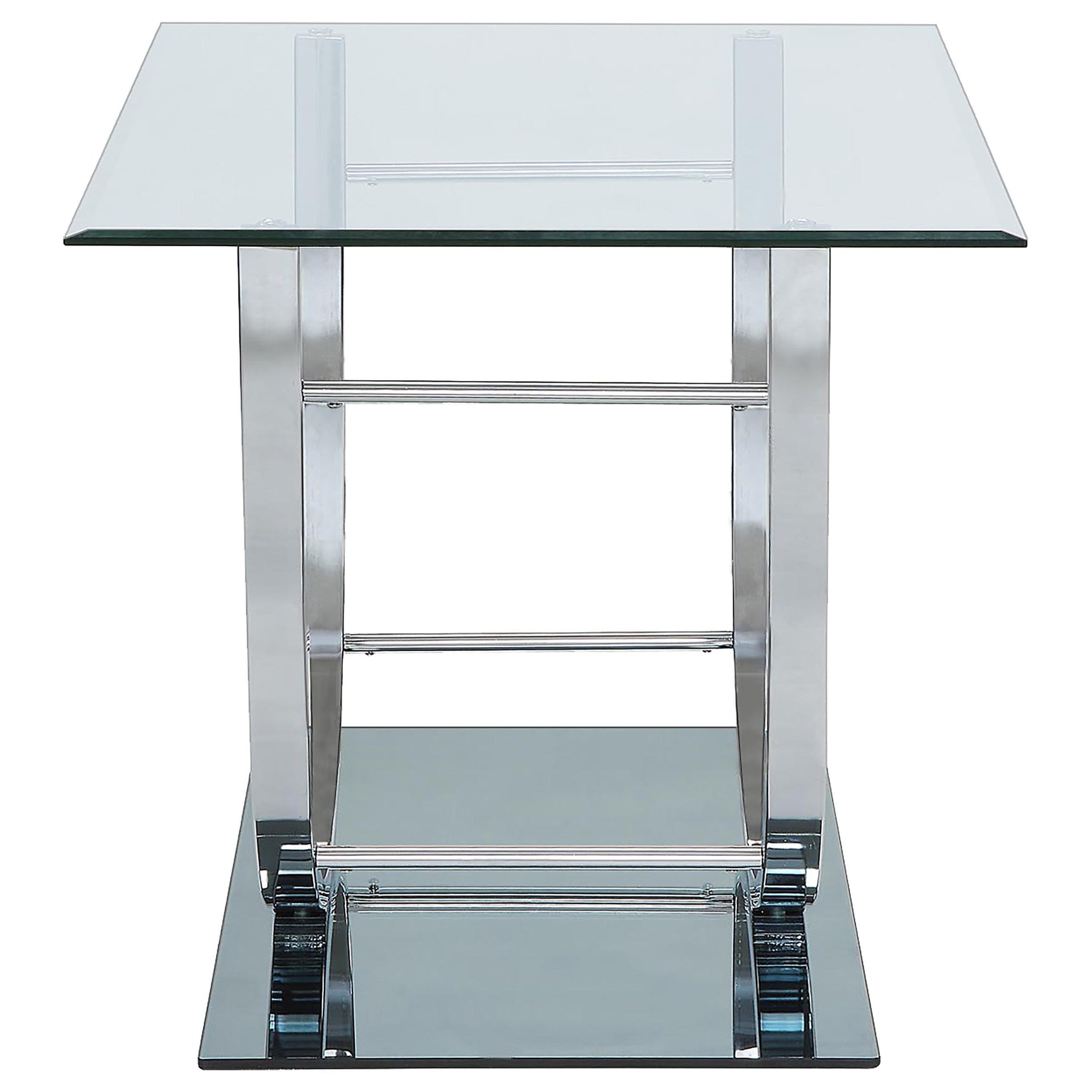 Danville 2-piece Glass Top Coffee and End Table Set Chrome - Tampa Furniture Outlet