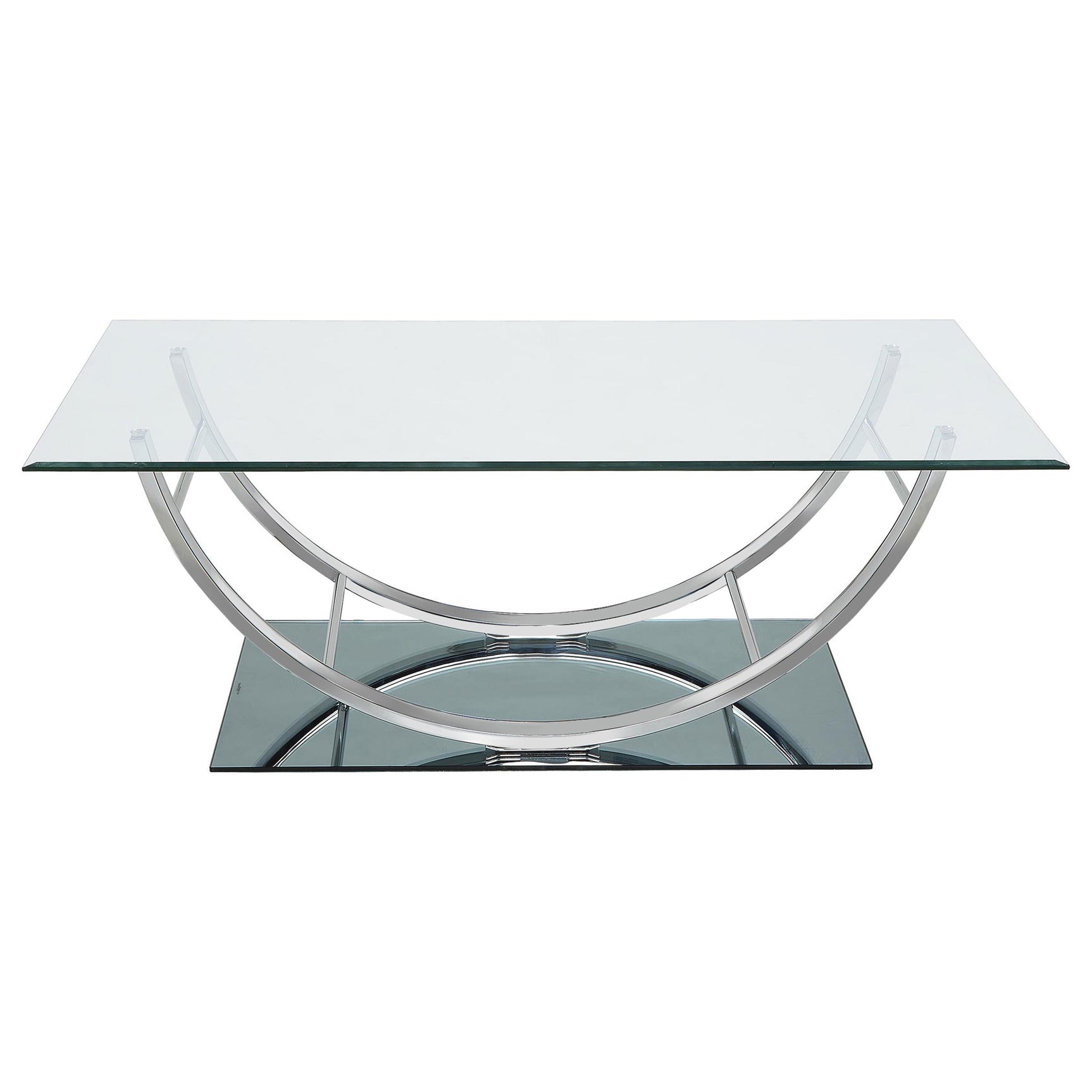 Danville 2-piece Glass Top Coffee and End Table Set Chrome - Tampa Furniture Outlet