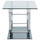 Danville 3-piece Glass Top Coffee and End Table Set Chrome - Tampa Furniture Outlet