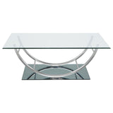 Danville 3-piece Glass Top Coffee and End Table Set Chrome - Tampa Furniture Outlet