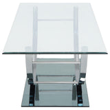 Danville 3-piece Glass Top Coffee and End Table Set Chrome - Tampa Furniture Outlet