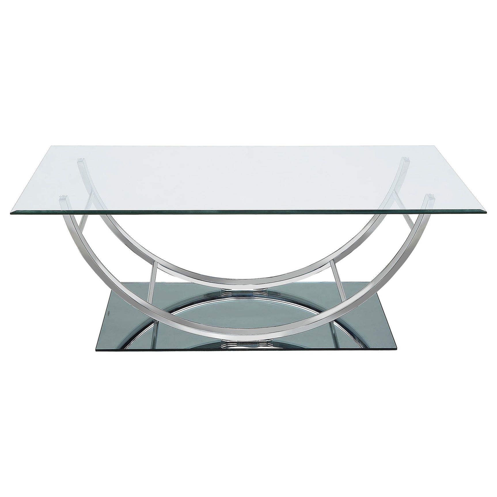 Danville Rectangular U-Shaped Glass Top Coffee Table Chrome - Tampa Furniture Outlet