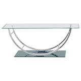 Danville Rectangular U-Shaped Glass Top Coffee Table Chrome - Tampa Furniture Outlet