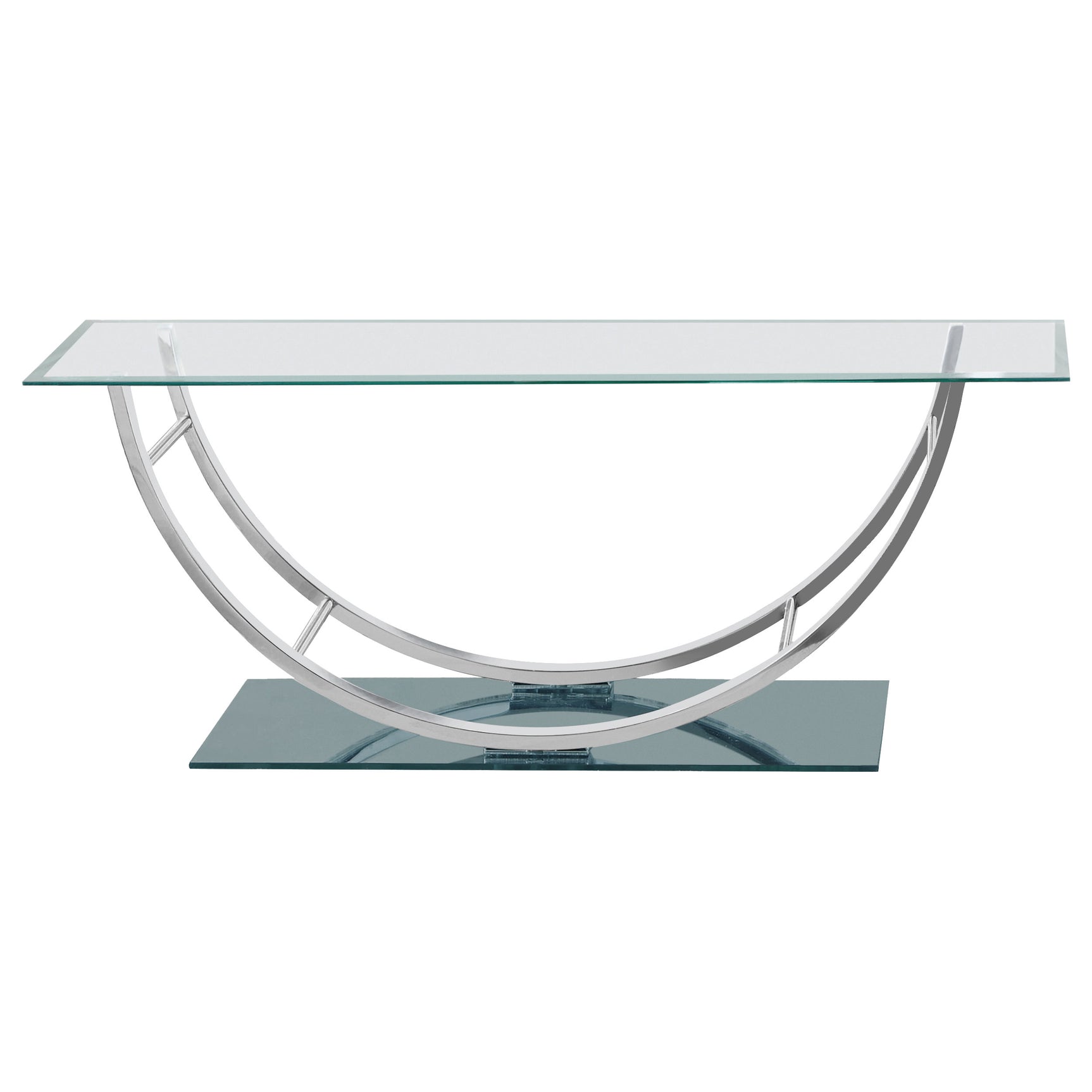 Danville Rectangular U-Shaped Glass Top Coffee Table Chrome - Tampa Furniture Outlet