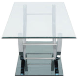 Danville Rectangular U-Shaped Glass Top Coffee Table Chrome - Tampa Furniture Outlet