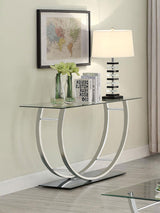 Danville U-shaped Glass Top Entryway Console Table Chrome - Tampa Furniture Outlet