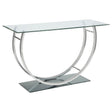 Tampa Furniture Outlet - Coaster - Danville U-shaped Glass Top Entryway Console Table Chrome - 704989