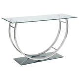 Tampa Furniture Outlet - Coaster - Danville U-shaped Glass Top Entryway Console Table Chrome - 704989