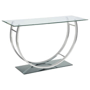 Tampa Furniture Outlet - Coaster - Danville U-shaped Glass Top Entryway Console Table Chrome - 704989