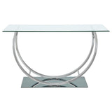 Danville U-shaped Glass Top Entryway Console Table Chrome - Tampa Furniture Outlet