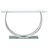 Danville U-shaped Glass Top Entryway Console Table Chrome - Tampa Furniture Outlet