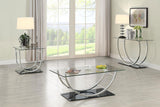 Danville U-shaped Glass Top Entryway Console Table Chrome - Tampa Furniture Outlet