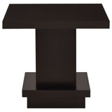 Reston Square Engineered Wood Side End Table Cappuccino - Tampa Furniture Outlet