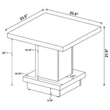 Reston 2-piece Square Coffee and End Table Set Cappuccino - Tampa Furniture Outlet