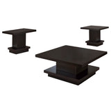 Reston 3-piece Square Coffee and End Table Set Cappuccino - Tampa Furniture Outlet