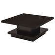 Tampa Furniture Outlet - Coaster - Reston Square Engineered Wood Coffee Table with Casters Cappuccino - 705168