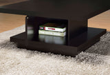 Reston Square Engineered Wood Coffee Table with Casters Cappuccino - Tampa Furniture Outlet