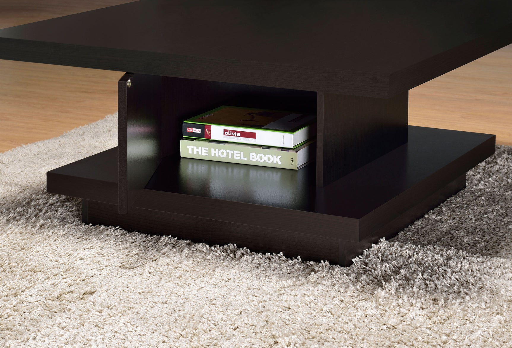 Reston Square Engineered Wood Coffee Table with Casters Cappuccino - Tampa Furniture Outlet
