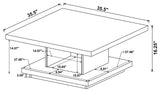 Reston Square Engineered Wood Coffee Table with Casters Cappuccino - Tampa Furniture Outlet