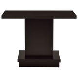 Reston Engineered Wood Pedestal Console Table Cappuccino - Tampa Furniture Outlet