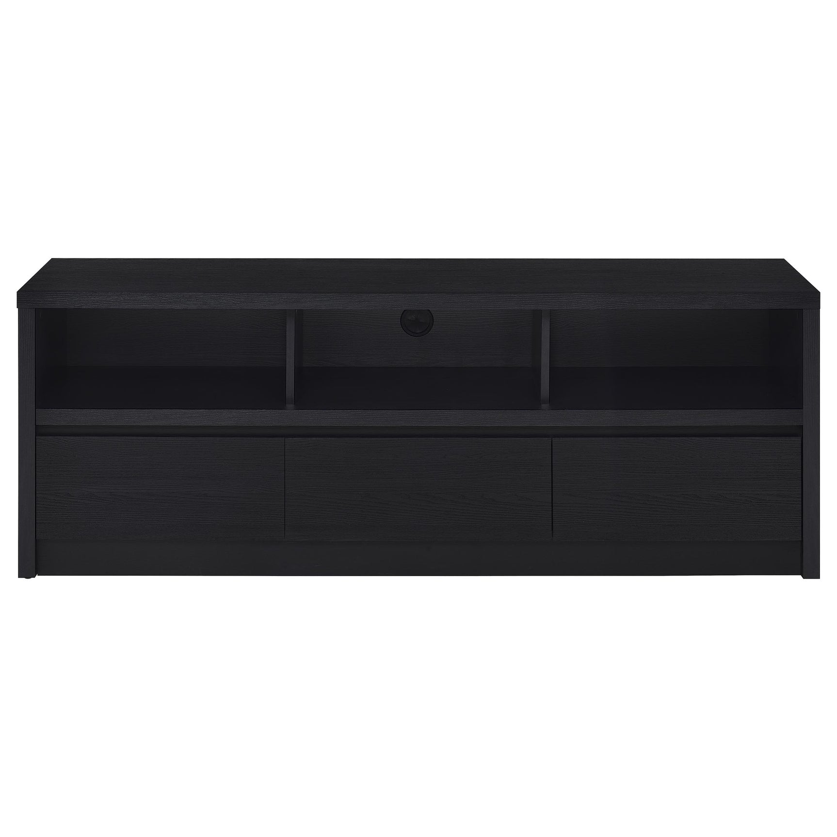 Rutland 59-inch 3-drawer TV Stand Media Console Black - Tampa Furniture Outlet