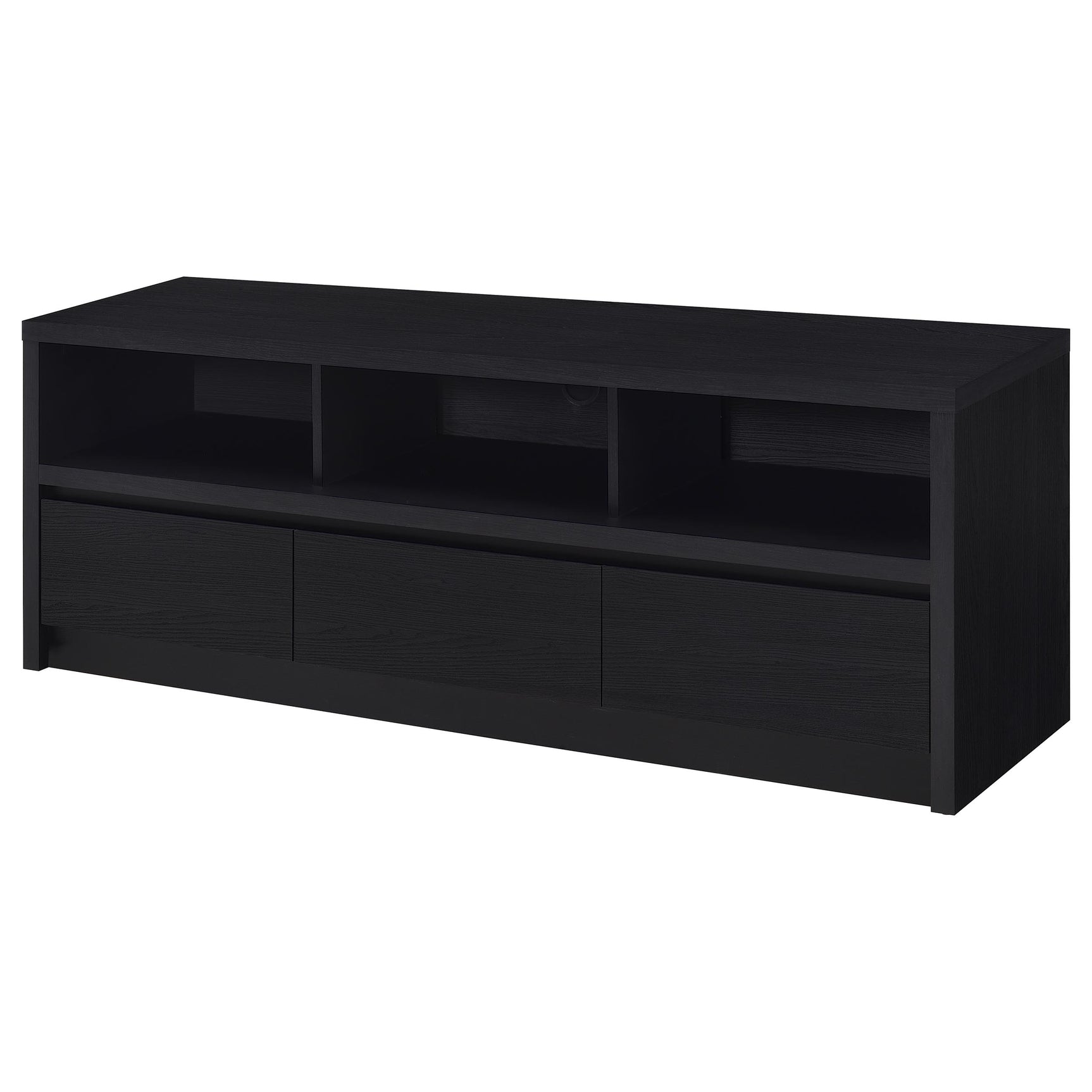 Rutland 59-inch 3-drawer TV Stand Media Console Black - Tampa Furniture Outlet